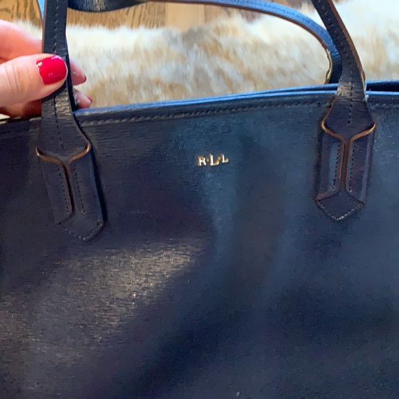 RLL Ralph Lauren navy purse tote - Picture 2 of 14